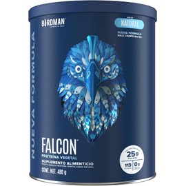 Birdman Falcon Protein Proteína Vegetal en Polvo Solo 3 Ingredientes 25G Proteína Sin Azúcar Añadida Sin Gluten Sin Lácteos Vegano Sabor Natural 15 Porciones 480G