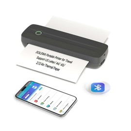 Portable Thermal Printer, Wireless Bluetooth Printer Support US Letter/A4/A5/4in/3in/2in Thermal Paper, Inkless Printer Compatible with iOS, Android & Laptop for Travel, Office, School, Vehicle