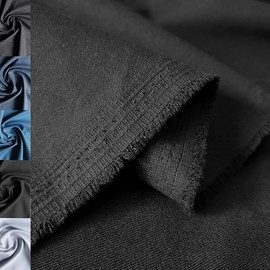 Kiran Collections-2-yard 8 oz Black Denim Fabric for sewing, crafting|Stylish Denim Fabric |Denim fabric by the yard |Jean Material|Denim Material|Black Jean Fabric