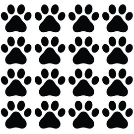 CMI356 Dog Paw Prints - Vinyl Decal Sticker for Walls, Electronics (BLACK, 16)