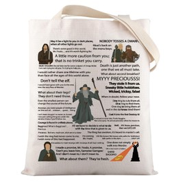 VAMSII Rings Inspired Movie Quote Gifts Movie Fans Tote Bag Elven Green Tree Leaf Gift Movie Merch (LordRingsQuoteTote)