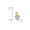 Unbranded 14K Yellow Gold March Simulated Birthstone Heart Charm