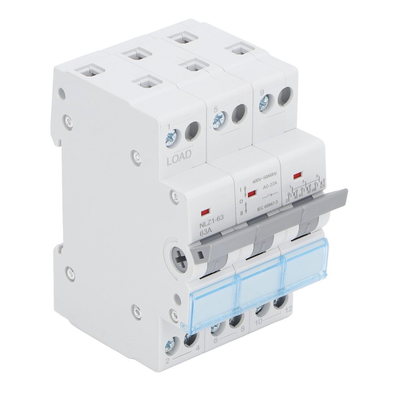 Dual Power Manual Transfer Switch DIN Rail Mount 3P Interlock