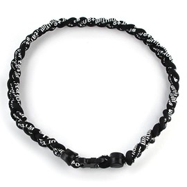 MapofBeauty 18 Inch Sport Style Single Color Fashion Three Braided Rope Tornado Necklace (Black)