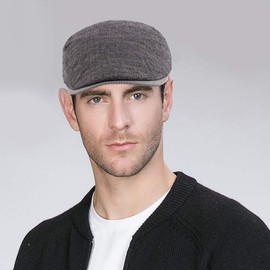 EQLEF Men Classic Retro Cotton Linen Beret Men Sunscreen Hat For Spring, Summer, Autumn