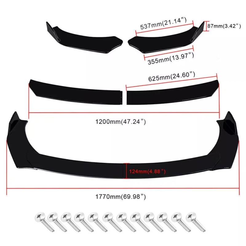 CNPAPC For Corolla SE LE Front Rear Bumper Lip Spoiler