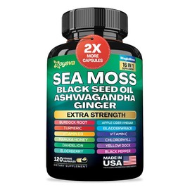 Zoyava Sea Moss Supplement - All-in-One Multivitamin with Black Seed Oil, Ashwagandha & 15+ Extra Strength Ingredients - 60 Capsules - MADE IN USA:_120 Count (2 Months Supply)