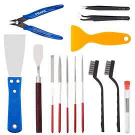Lankki 23Pcs 3D Printer Tool Kit, 3D Printer Accessories Removal Tools Includes Nozzle Cleaning Kit, Putty Knife Scraper, Brushes, Tweezers, Diamond Files for 3D Prints Cleaning Finishing