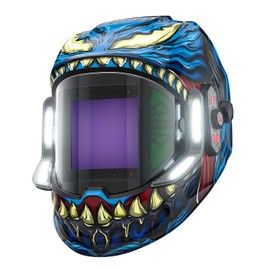 ANDELI Welding Helmet - Panoramic 180° View 3.94"X3.74",True Color Auto Darkening Welding Helmet with Light, 6 Arc Sensor, 4/5-8/9-13 Type-C Charging (MONERDB-LED)