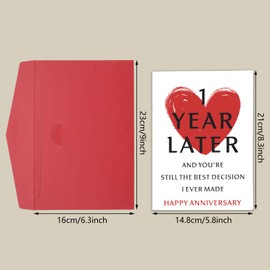 1 Year Anniversary Card for Couple Women Men Girlfriend Boyfriend First Anniversary Card for Husband 1 Year Wedding Anniversary Day Gifts for Him Her Paper Anniversary for Wife Christmas Valentines