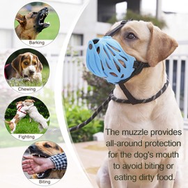 Petyouyou Basket Dog Muzzle for Large Dog to Stop Mouth Biting Baking Eating Rocks for Medium Sized Extra Small Puppy Cage Breed German Shepherd Frenchie (Blue,XL,Snout 10.75"-12")