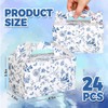 FYSUIMU 24 Pcs Blue Floral Paper Gift Boxes with Handles