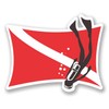 2 x 10cm Scuba Diving Flag Vinyl Decal Sticker Bike