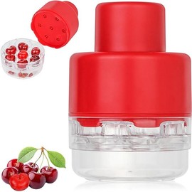 Cherry Pitter Multiple, 7 Holes Multi Cherry Pitter Tool Pit Remover, 7-in-1 Cherry Seed Remover Quick, Portable Cherry Pitting Tool, Heavy-Duty Metal Cherry Core Pitter for Cherries Jam (Multi)