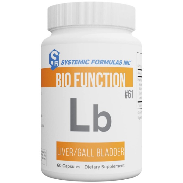 Systemic Formulas Lb – Liver/Gall Bladder 60 Capsules Bio Function #61. Liver + Gall Bladder Support, Portal Duct Function Supplement. Contains Red Beet Root Powder.