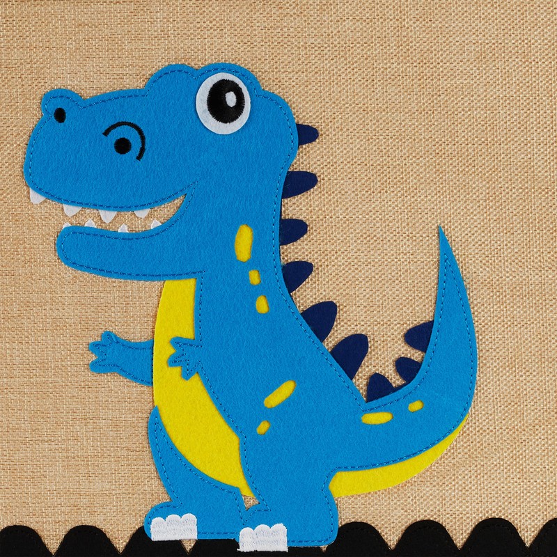 Relaxdays Storage Box, Dinosaur, Fabric Box for Children, Foldable, HBD: