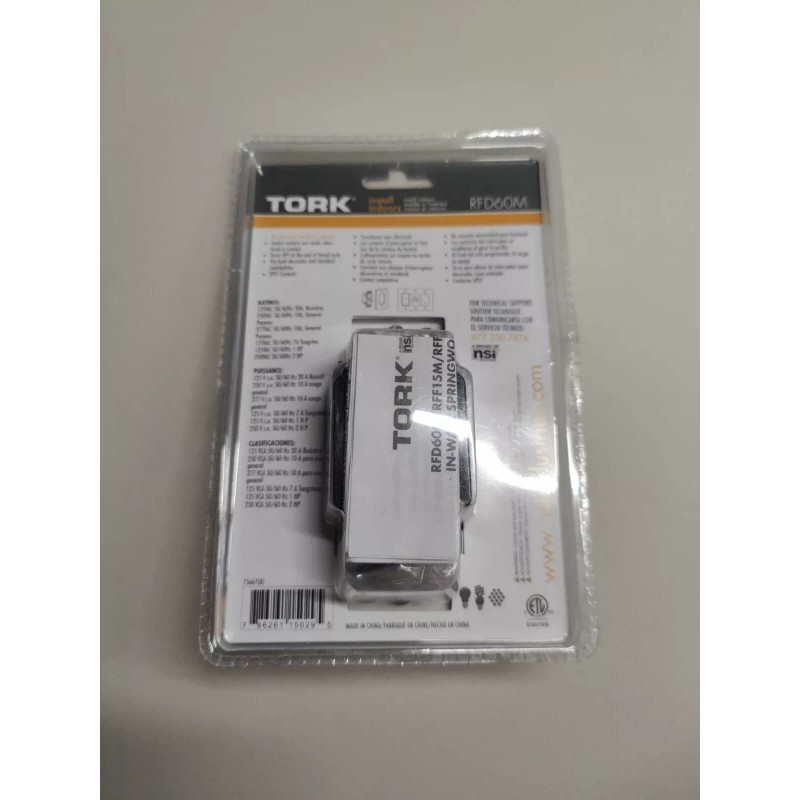 Tork In-Wall Springwound Interval Timer Switch RFD60M Indoor White Faceplate