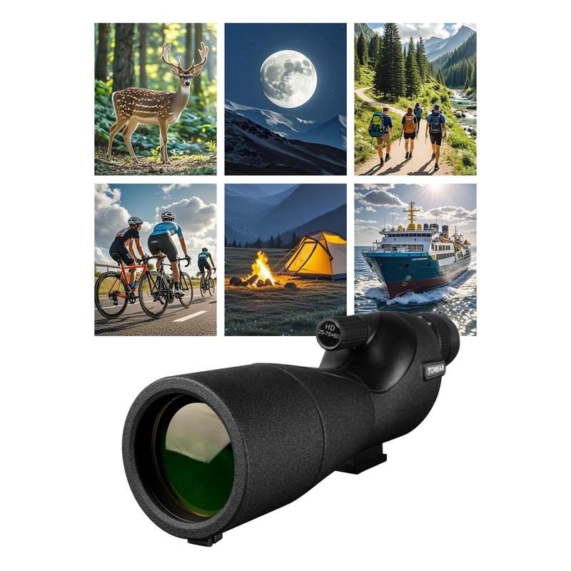 Spotting Scope Monocular Telescope High Magnification HD 25-75x60 Variable Multiplier