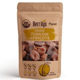 Organic Dried Apricots, Turkish, Non-GMO, No Additives, No Preservatives, Raw, 1 lb,