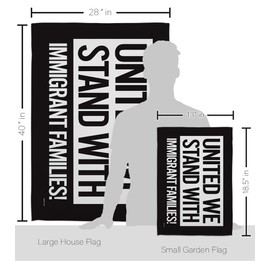 Abolish ICE United We Stand with Immigrants Flag Kit Stand Pole Wall Hanging Decor Home Poster Balcony Bandera para Mexican Gifts SF NY MAGA Sign Protest Poster Decor Los Angeles Pride