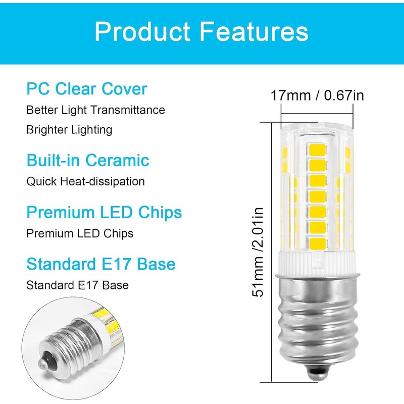 E17 LED Bulb Freezer Light Bulb Replacement Kei D28x Kel