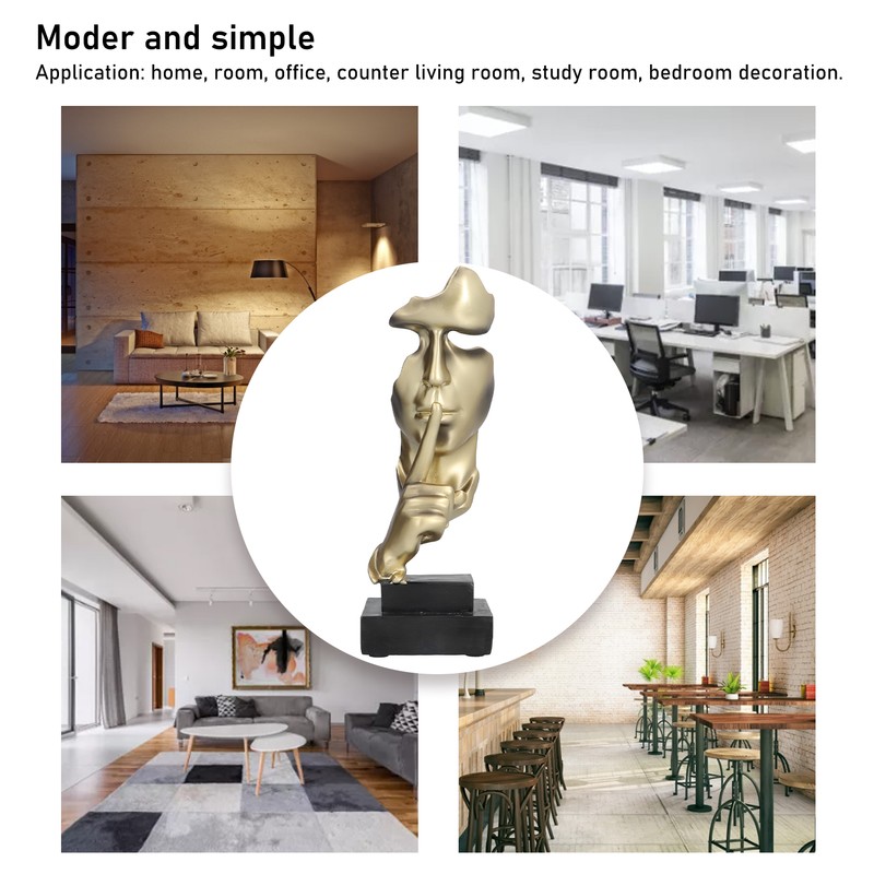 Silence Is A Golden Sculpture Simple Modern Abstract Keep Silent