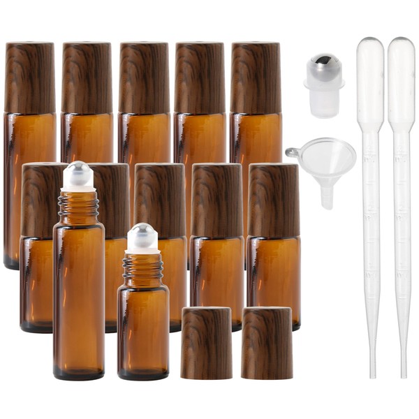 SESENSE Essential Oil Roller Bottles, 12PCS (10ml & 5ml) Glass