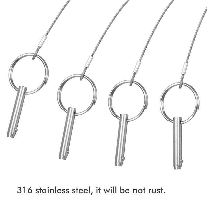 GANGUOLA Quick Release Pin Bimini Top Pins 1/4" Lanyard Boat