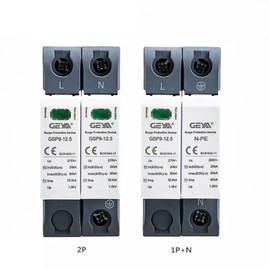 GEYA Surge Protection SPD DIN Rail House Surge Protection 12.5KA T1+T2 Class 50KA Lightning Protection (1P+N, AC275V)