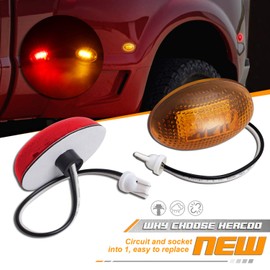 HERCOO LED Dually Bed Fender Side Marker Lights Front Rear Lamps Compatible with Ford 1999-2010 F350 F450 F550 Super Duty, Amber & Red