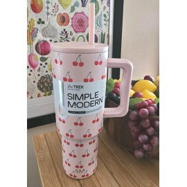 Simple Modern 40 oz Trek tumbler, Cherry Fruit  , Liquids Cold 24 Hrs