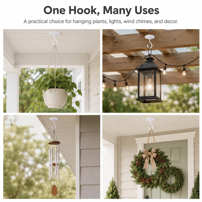 Ceiling Hooks for Hanging Plants, Heavy‑Duty Metal Ceiling Hooks