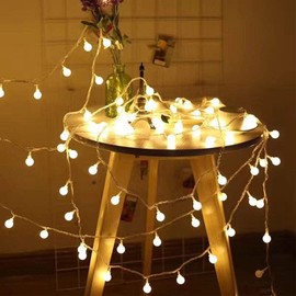 Globe String Lights 49 Feet 100 led,8 Modes Fairy String Lights Plug in,Indoor String Lights for Bedroom,Classroom,Outdoor String Lights for Patio,Garden,Party,Wedding-Warm White