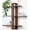 SUMGAR Floating Shelves for Wall Walnut Mounted Shelf Unit for