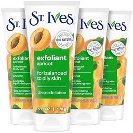 Exfoliante facial de control de acné de St. Ives, piel fresca, albaricoque, Albaricoque, 6 Ounce (Pack of 4)                                          