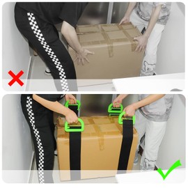 Moving Belt, Single or Two-Person Retractable Carrying Straps with Handles, Durable, Suitable for Handling Heavy Objects for Boxes, Furniture, Sandbags, Mattresses (2 Pieces)