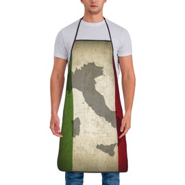 MINIOZE Italian Flag Italian Territory Is Printed On The Flag Apron Cooking Chef Work Shop Women Men Baking Decorations Painting Bbq Grilling Kitchen Accessories Party Supplies