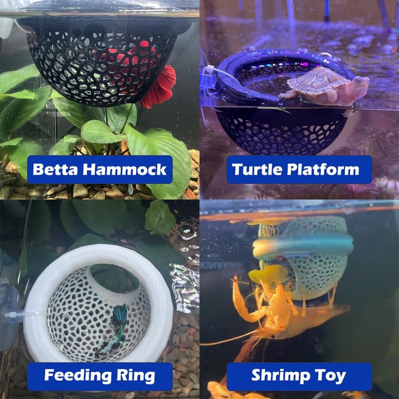 Stoneandegg Floating Betta Hammock with Suction Cup, Shrimp Cave, Betta