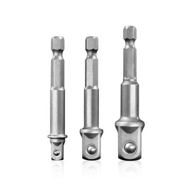 Mr.wintek Mr.wintek Stecknuss Adapter, 3-teilig, 1/4", 3/8", 1/2", 1/4-Zoll SAE Sechskantschaft, Cr-V, fr Akku-Bohrschrauber, Bohrmaschine & Treiber