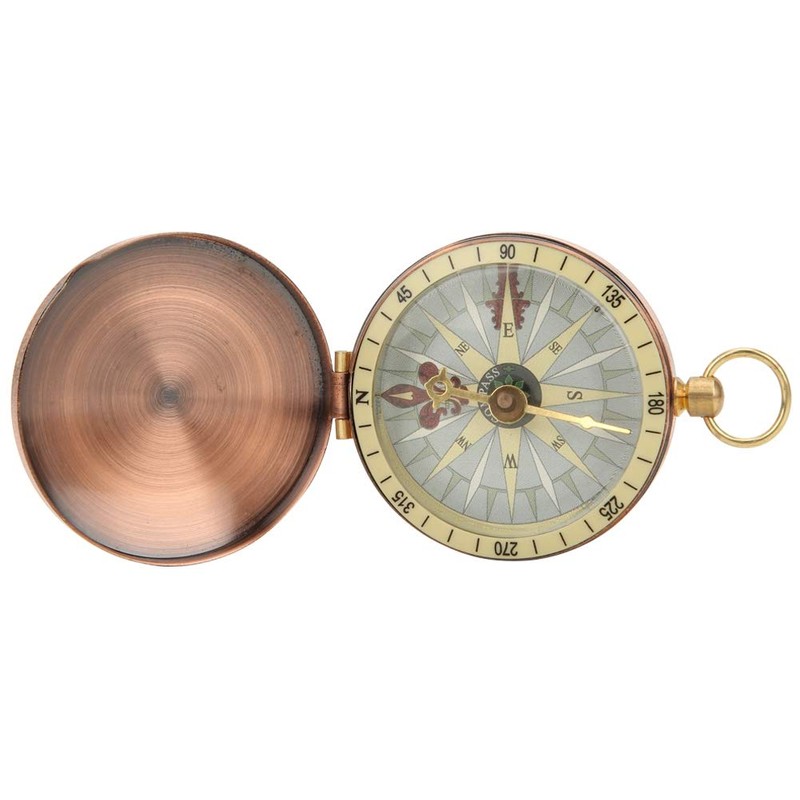 Vbest life Portable Vintage Retro Compass Metal Copper Flip Cover