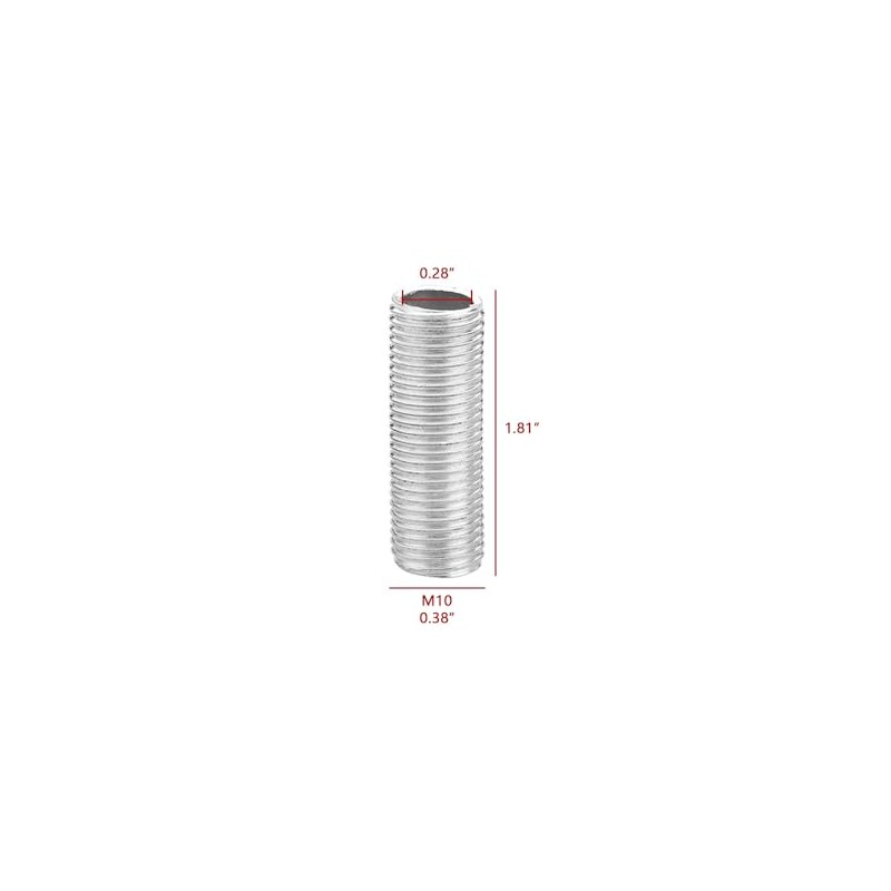 LannuMet 10pcs M10 Threaded Lamp Pipe Nipples Lamps Repair Replacement