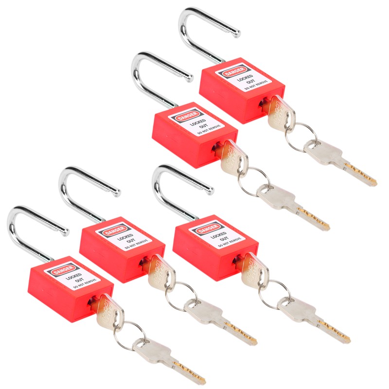 5 Sets 38mm Lockout Lock Insulation LOTO Nylon PA Steel