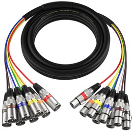 EBXYA 8 Channel XLR Snake Cables 15 ft - XLR Male to Female Snake Cable for Live, Recording, Studios