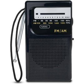 Portable Radio AM FM, Pocket Radio, 800-HR , Indoor Outdoor Mini Radio Antenna,  Radio, Compact, Retro Transistor Radio - Colour: B-Black