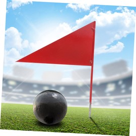 CIYODO 4pcs Solid Color Triangle Iron Stick Game Marker Flags for Outdoor School Sports Shot Put Flag Fixed Iron Base for Easy Visibility Competitions Red