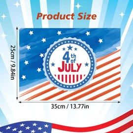 Lucleag 50 PCS 4th July Paper Place Mats, Disposable Independence Day Placemats Decorative Table Mat for Fourth of July Party Holiday Dinner Table Decoration Party Supplies, 13.8x9.8 inch