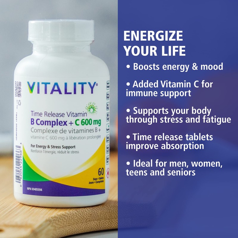 VITALITY Time Release Vitamin B Complex + C 600 mg