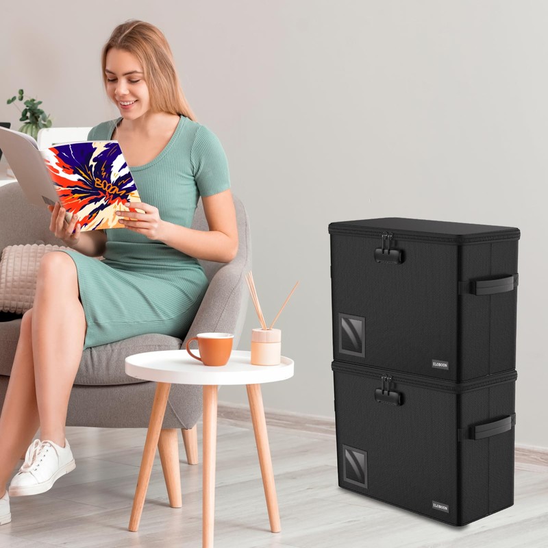 ELOBOON Graded Comic Book Storage for 30 Comics, Fireproof &