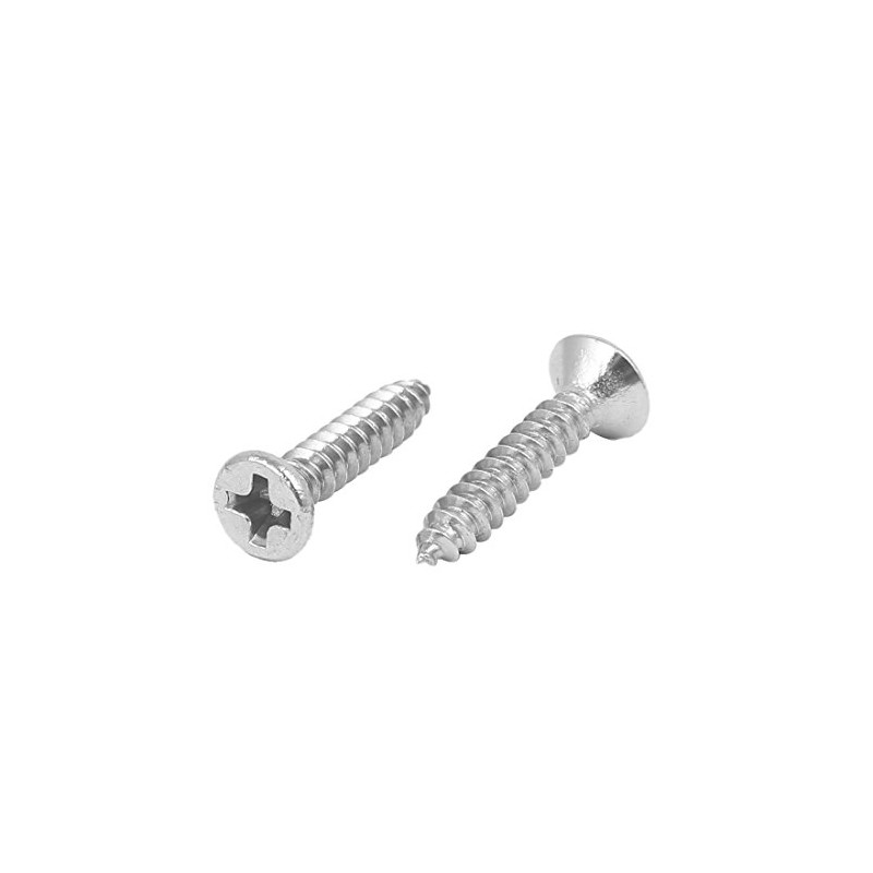 uxcell 3.5mmx19mm 304 Stainless Steel Flat Head Phillips Drive Self