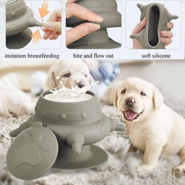 Puppy Milk Feeders for Multiple Puppies Kitten Feeding Bowl with 4 Nipples Silicone Nursing Bottle 235ml Food Water Feeding Station for Small Pets